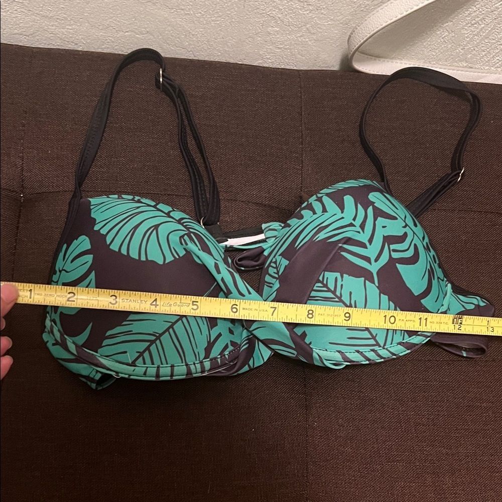 #1283=Tropical Green and Black Bikini Set - Picture 3 of 4